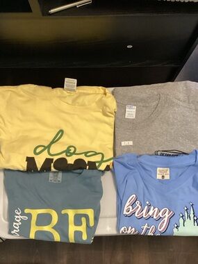 Port and Company Women Short Sleeve Tee Lot - Yellow, Gray, Blue, Teal